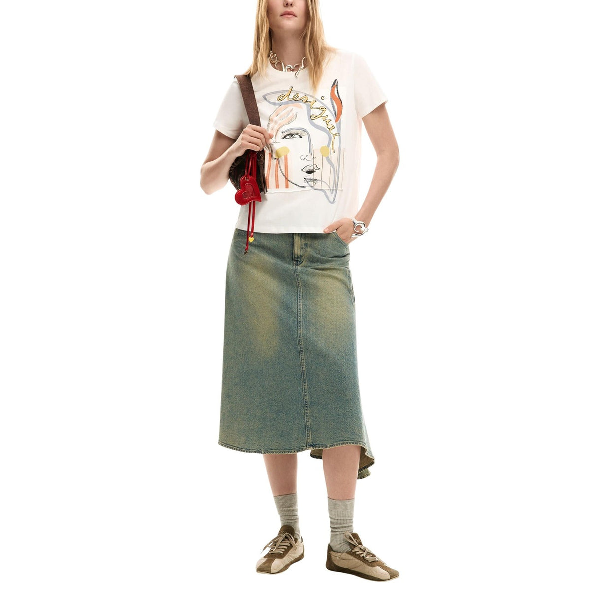 Desigual - T-shirt Damski Desigual